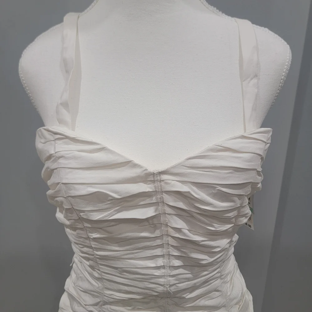 INC International Concepts White Ruched Camisole - Picture 2 of 5